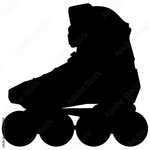 Inline skates, Roller Freeskate, Freestyle Slalom Rollerblad. realistic silhouette