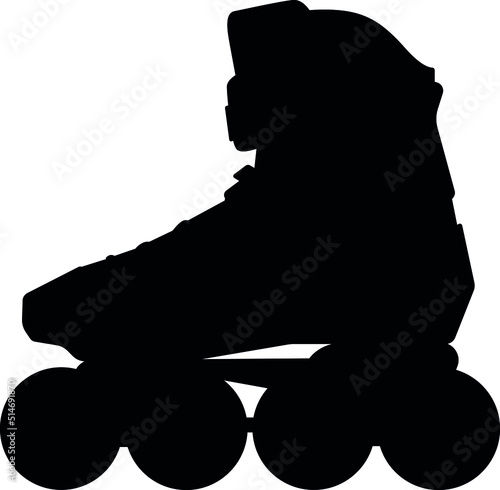Inline skates, Roller Freeskate, Freestyle Slalom Rollerblad. realistic silhouette