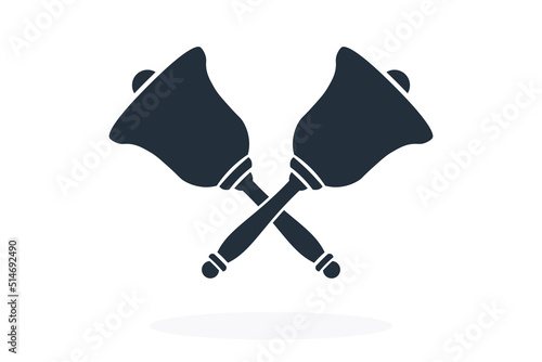 Two handbells. Simple icon. Flat style element for graphic design. Vector EPS10 illustration. photo