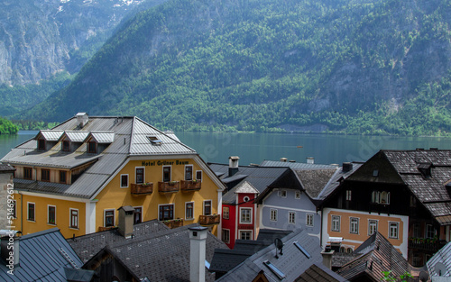 view of the alpine village from the mountainside