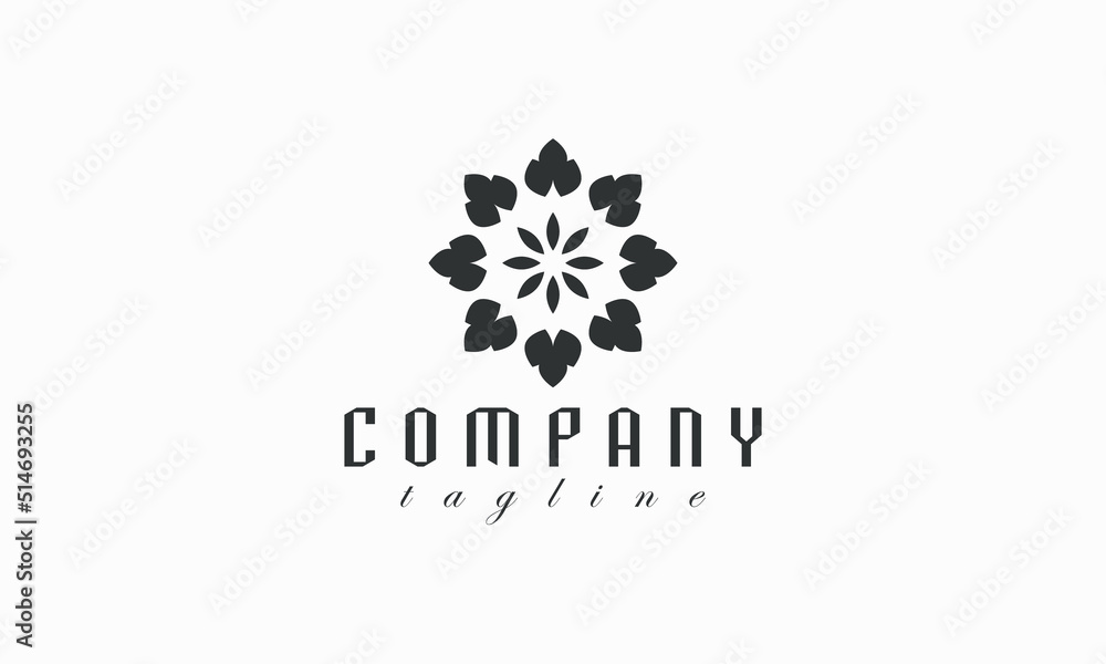 Elegant floral logo design template for business identity.