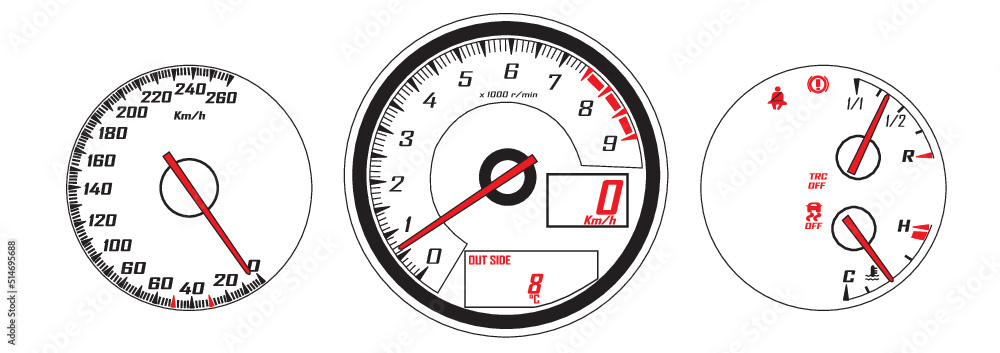 Naklejka premium speed revolutions fuel temperature