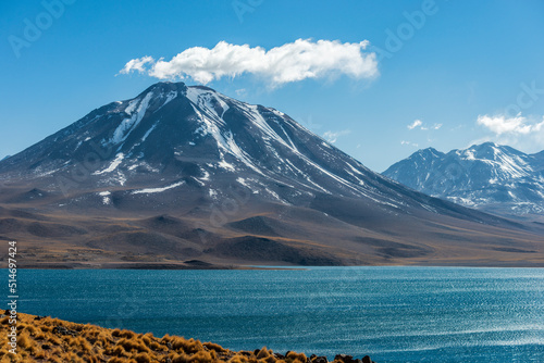   Laguna Miscanti Y Volcan Miniques Chilean Andes  photo