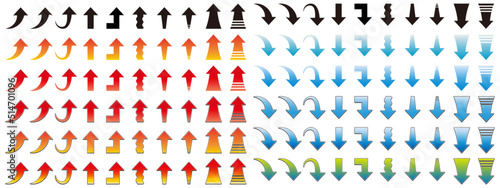 シンプルな矢印のアイコンセット　あしらい