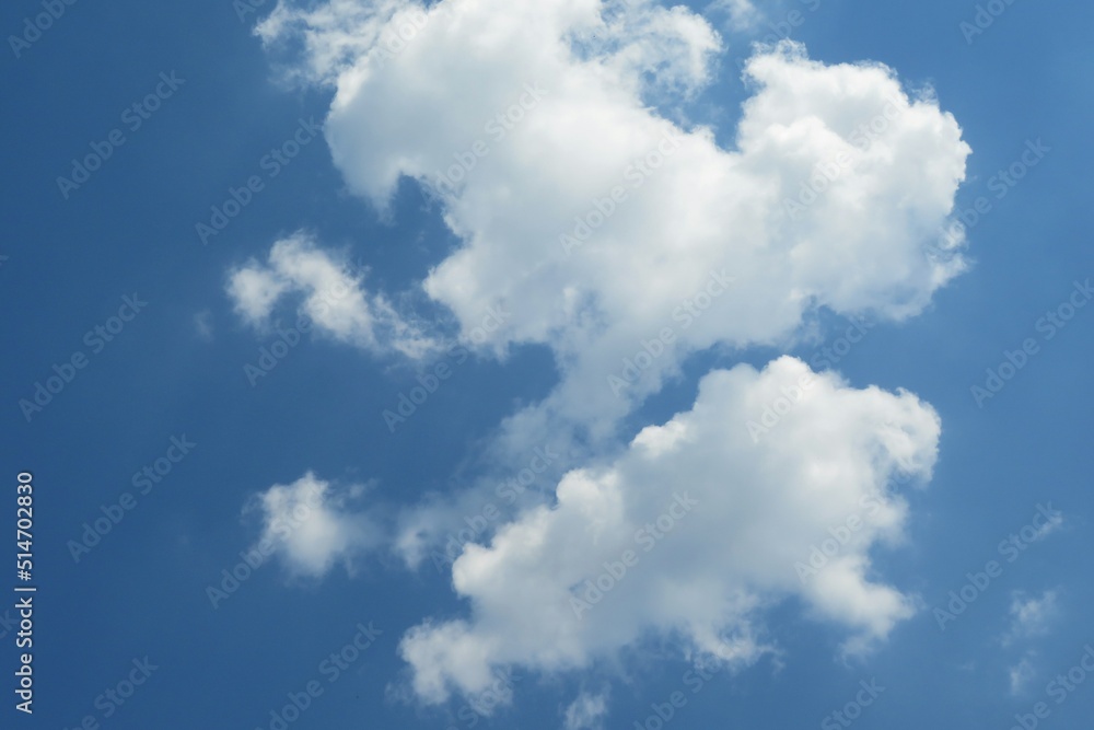 Blue sky with beautiful heart shape cloud, natural background Blue sky with beautiful heart shape cloud, natural background