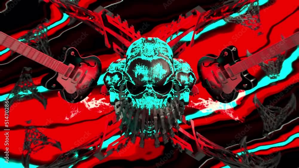 Metal Rock Head Psychedelic Loop, Animation.Full HD 1920×1080. 08 ...