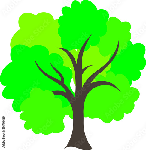 Tree sign icon in flat style. Branch forest vector illustration on white isolated background. Hardwood business concep
