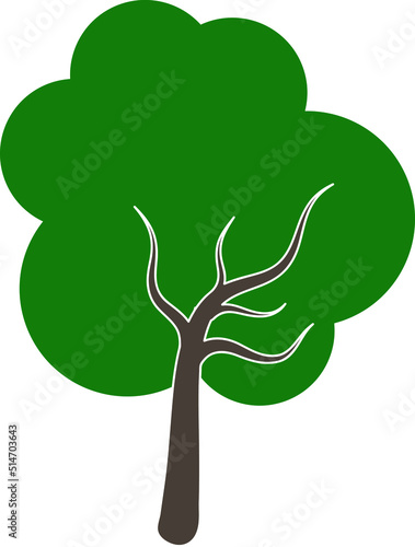 Tree sign icon in flat style. Branch forest vector illustration on white isolated background. Hardwood business concep