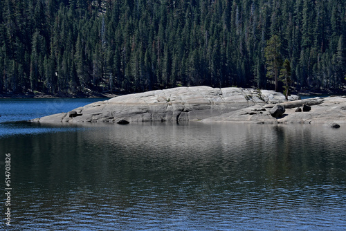  Smooth glacially sculpted granitic outcrop, Lake Alpine, California  photo