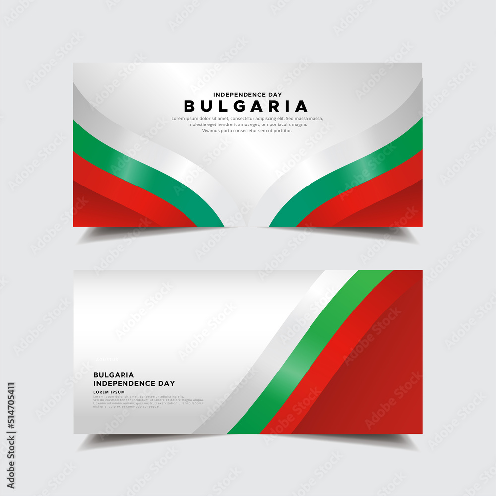 Collection of bulgaria independence day design background. Bulgaria independence day with wavy flag vector.