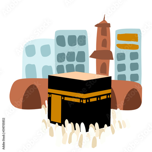 Kaaba, Kabah in Mecca Illustration