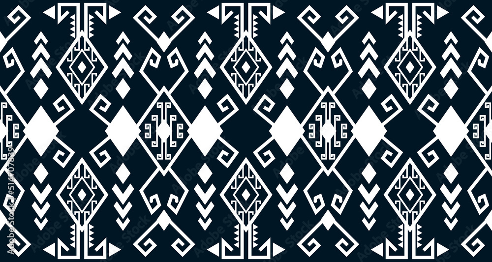Abstract ethnic geometric print pattern design repeating background texture in black and white. EP.19 Abstract ethnic geometric print pattern design repeating background texture in black and white. EP.19