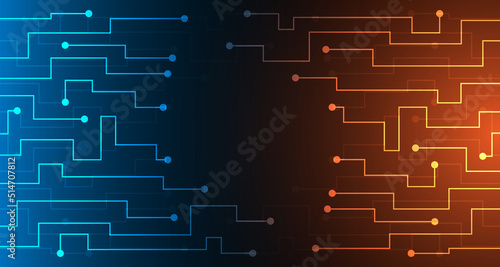 Abstract electric technology circuit lines. futuristic connection digital data background. EP.34