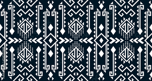 Abstract ethnic geometric print pattern design repeating background texture in black and white. EP.20