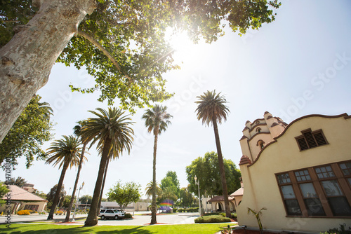 Daytime view of the historic downtown area of Perris, California, USA, a city in the Inland Empire. photo