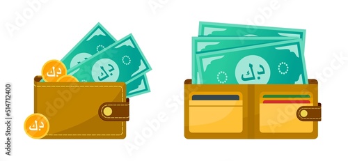 Wallet with Kuwaiti Dinar Money