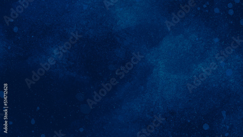 Artistic hand painted multi layered dark blue background. dark blue nebula sparkle purple star universe in outer space horizontal galaxy on space. navy blue watercolor and paper texture. wash aqua