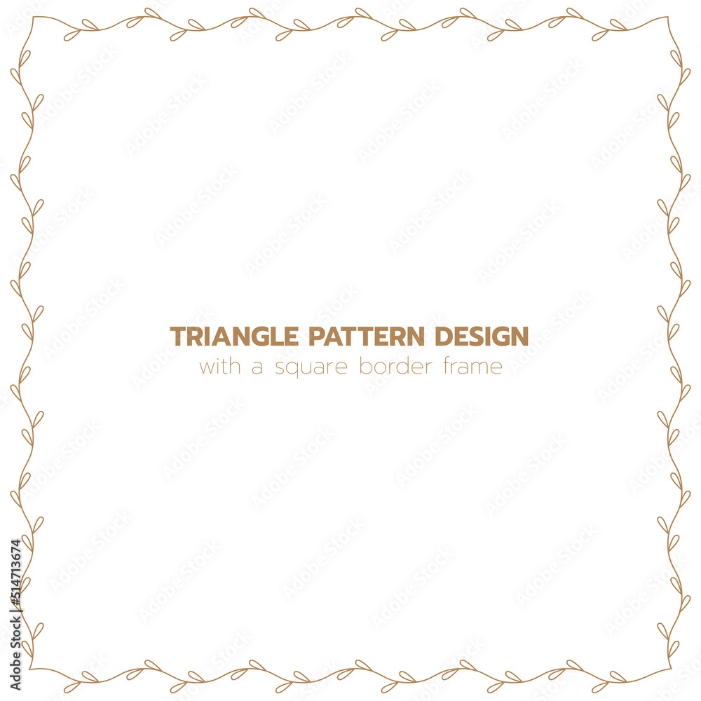 Leaf and flower pattern design with a square border frame Leaf and flower pattern design with a square border frame