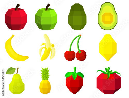 Low-Poly Fruit Set