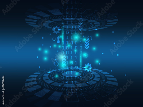 data transfer abstract blue hitech  technology