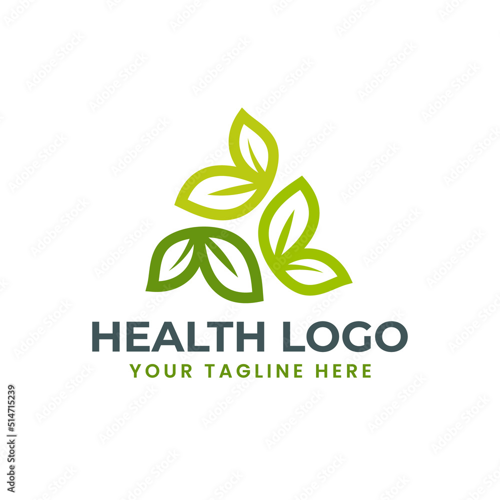 Abstract Leaf natural health logo. Nature healthy herbal leaves symbol vector
