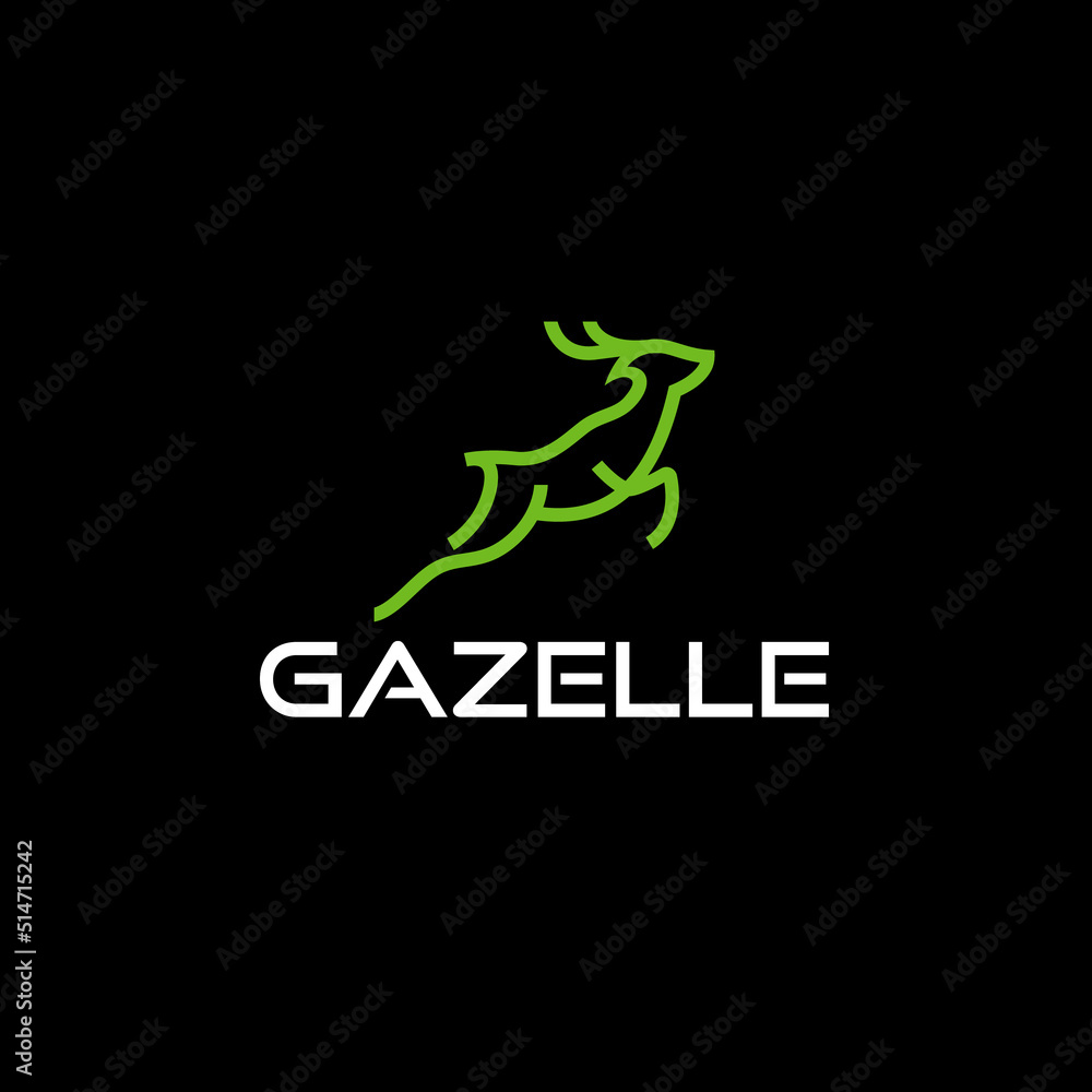 Gazelle, Antelope Jump Outline Illustration Logo Gazelle, Antelope Jump Outline Illustration Logo