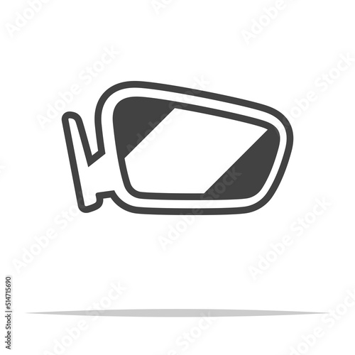 Car side view mirror icon transparent vector isolated