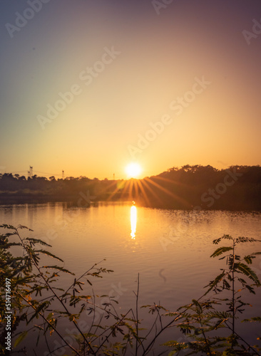 sunset on the river