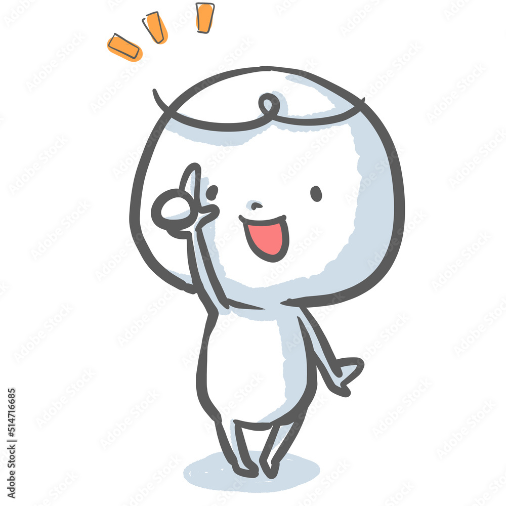 Obraz premium 指をさす嬉しそうな白い人