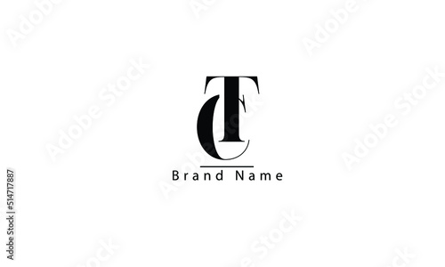 TC CT T C abstract vector logo monogram template