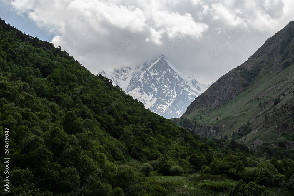 Mountains in the North Caucasus in the Chegem Gorge in Russia