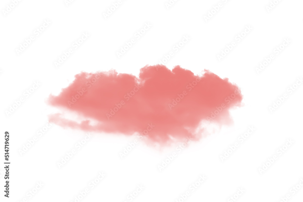 pink smoke or stain isolated on white background 