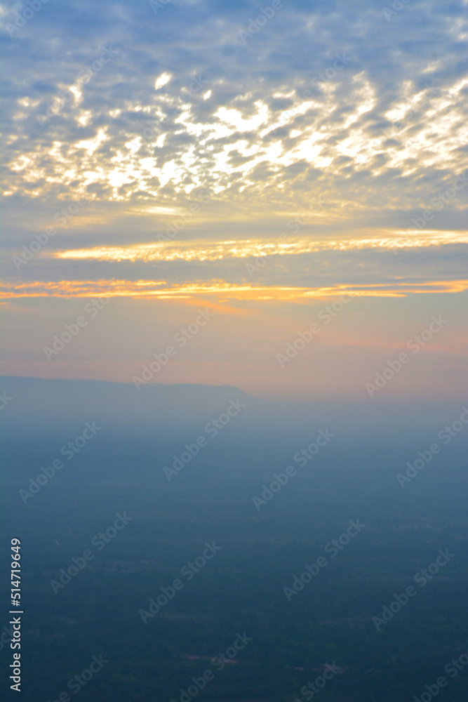 Soft focus beautiful sky twilight in the evening or morning,landscape  vertical style image