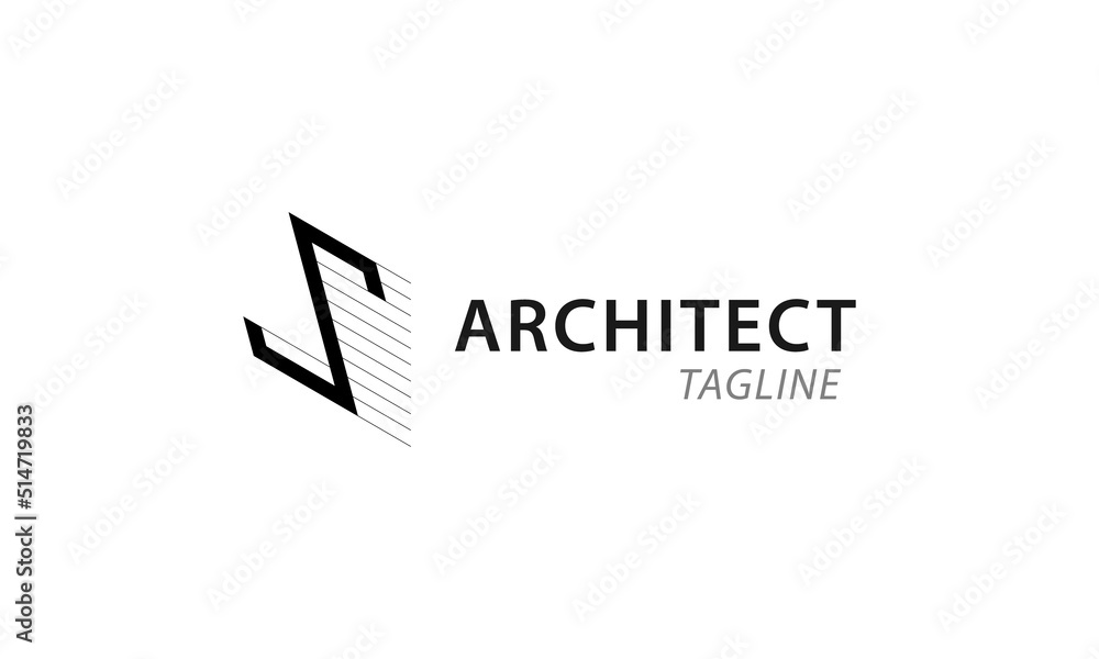 Architect, planning and structure logo design concept. Monogram letter