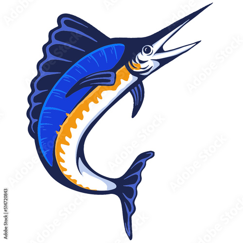 illustration marlin fish vector art