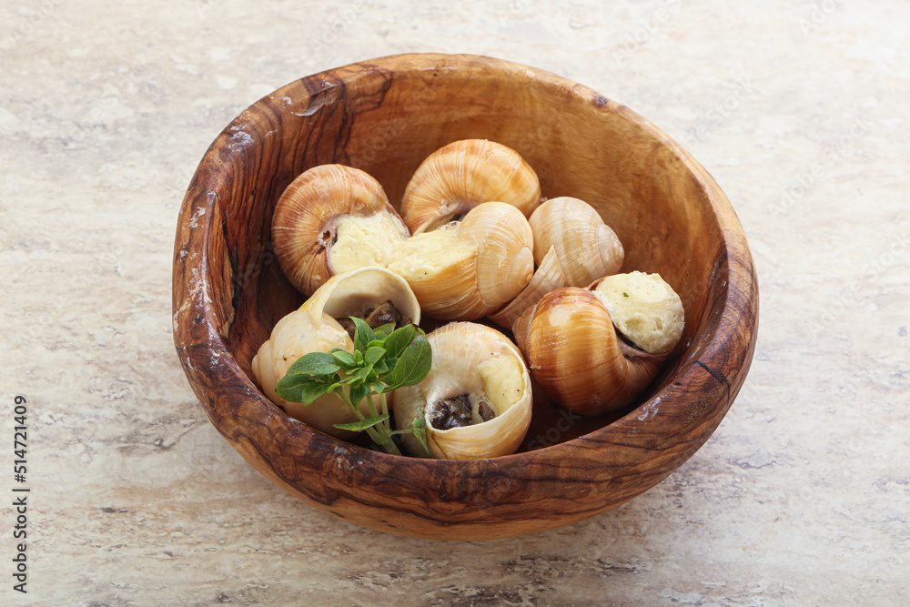 Delicous baked snail with butter - Escargot Delicous baked snail with butter - Escargot