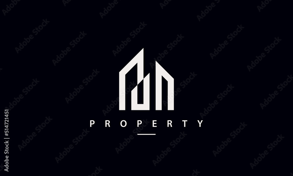 Modern real estate logo design concept for residence, architecture, planning, structure, property, building, construction and cityscape.