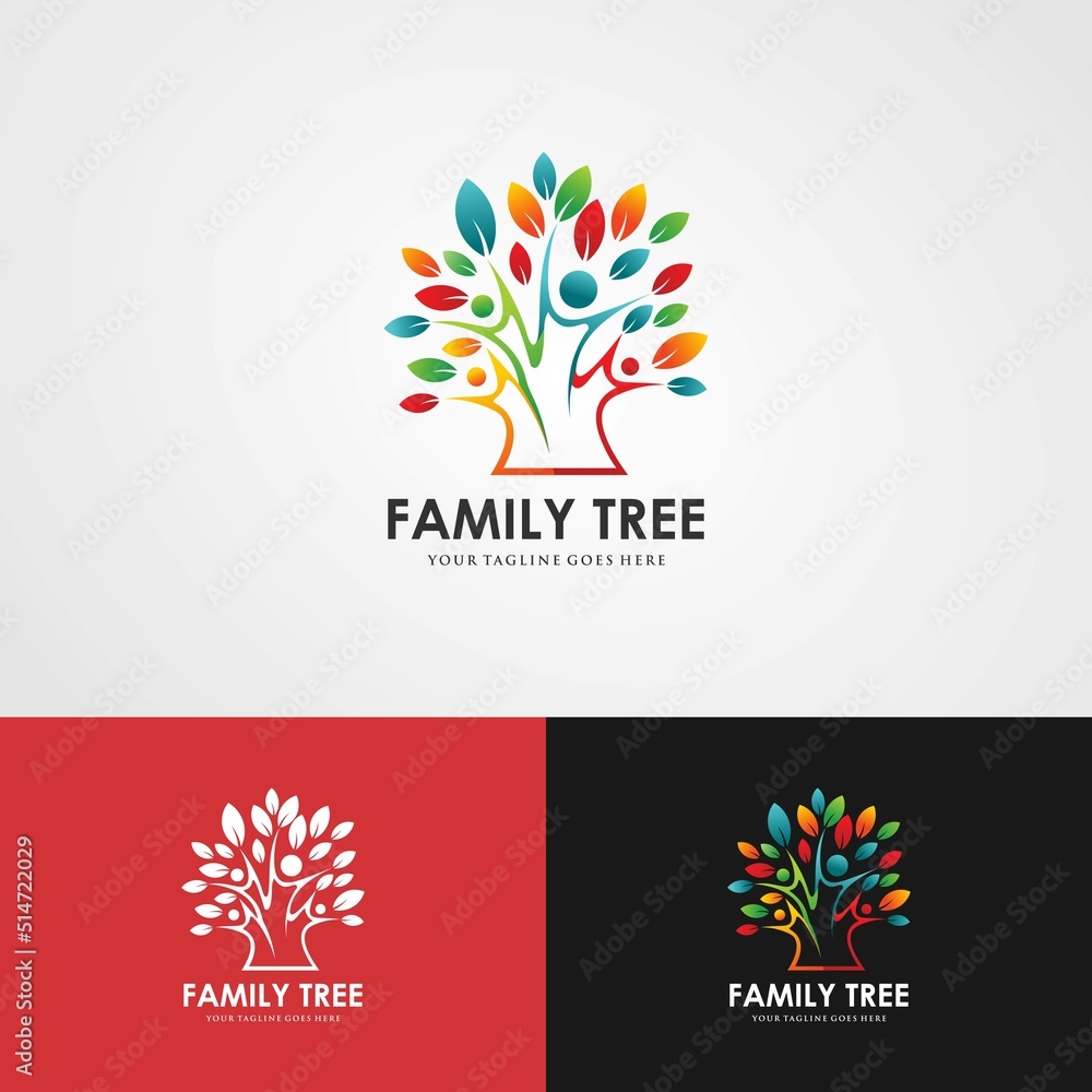 Tree Man Creative Concept Logo Design Template