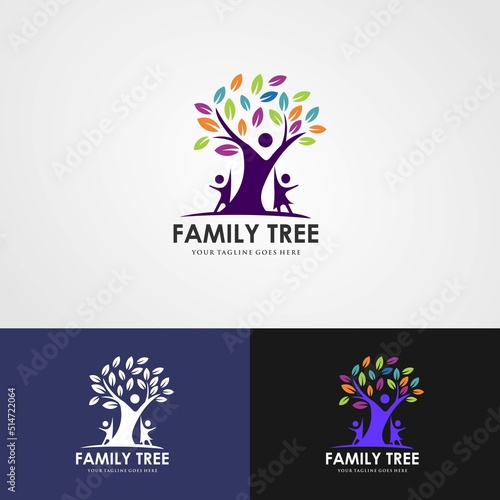 Tree Man Creative Concept Logo Design Template