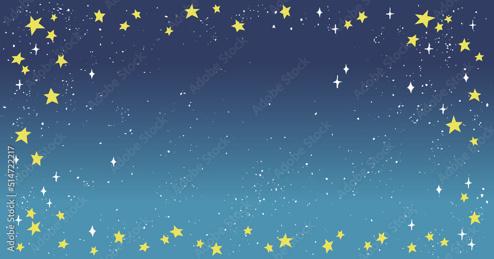 Fototapeta premium 星空のおしゃれ背景イラストフレーム素材