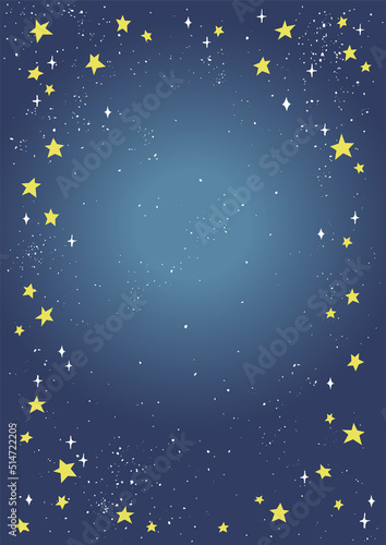 星空のおしゃれ背景イラストフレーム素材