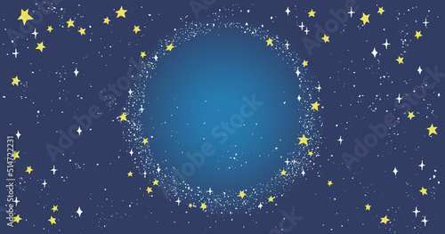 星空のおしゃれ背景イラストフレーム素材