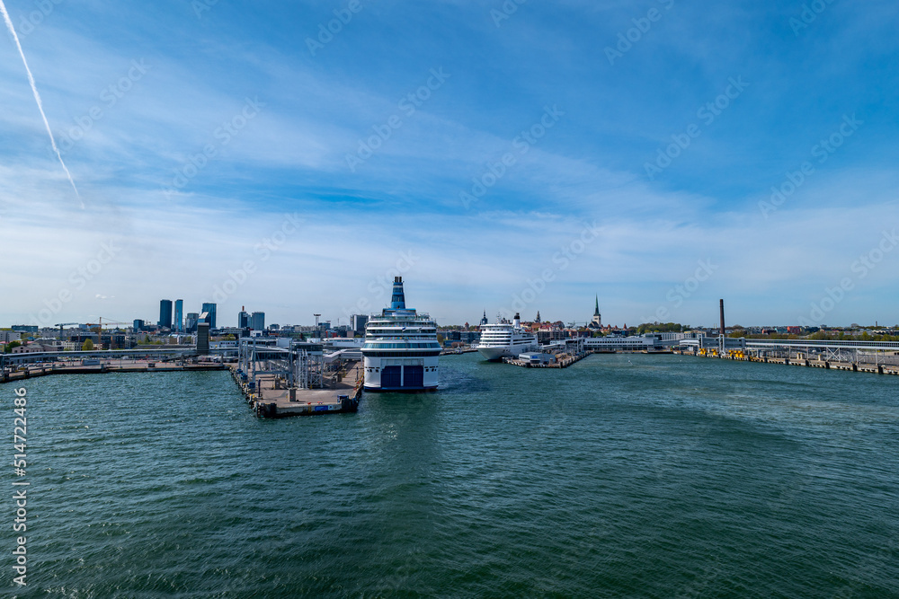 Naklejka premium View city Tallinn Estonia from Sea