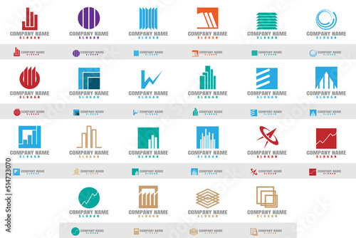 Accounting Logo Set Design Vector