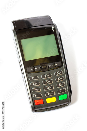 Payment terminals on a white background