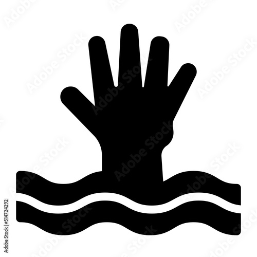 Drowning glyph icon