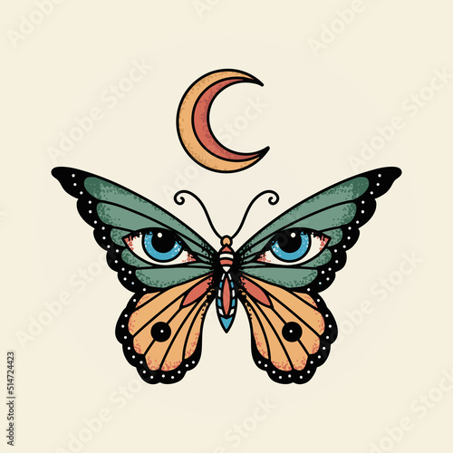 Beautiful golden butterflies with eye pattern