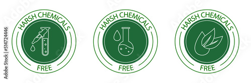 Harsh chemicals free icon set vector illustration 