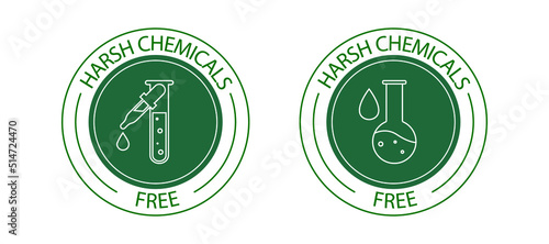  Harsh chemicals free icon set vector illustration 