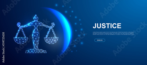Scales 3d polygonal symbol for landing page template. Low poly Balance illustration for advertising page design. Justice design illustration concept.
